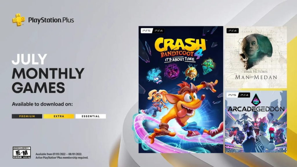 PlayStation Plus July Games Crash Bandicoot Arcadegeddon Man of Medan