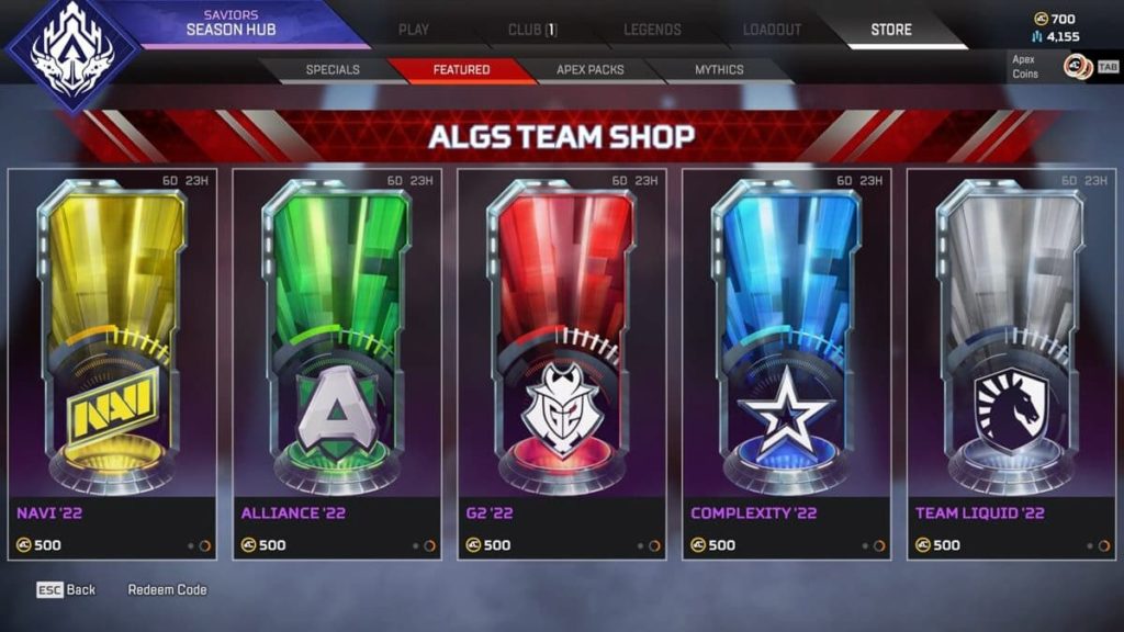 ALGS Team Shop All Banner Frames Wave 2 Apex Legends