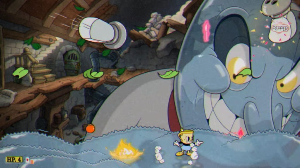 Cuphead Chef Saltbaker Phase 2 spice drop pepper sneeze