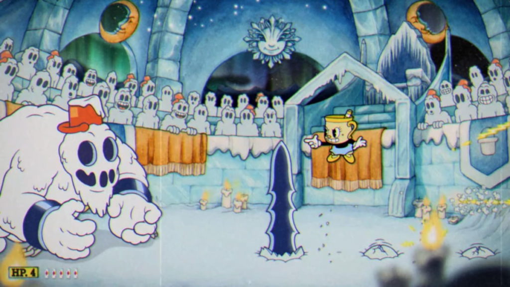Cuphead Mortimer Freeze ground spikes