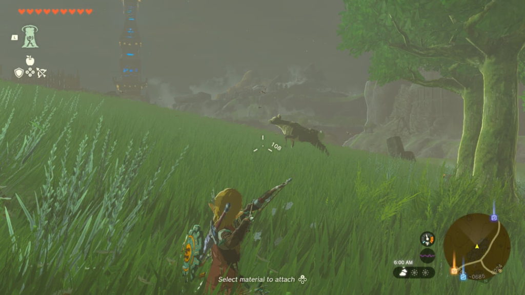 Hunting a deer in Tears of the Kingdom